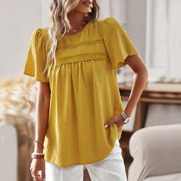 Women Puff Sleeve Peplum Top