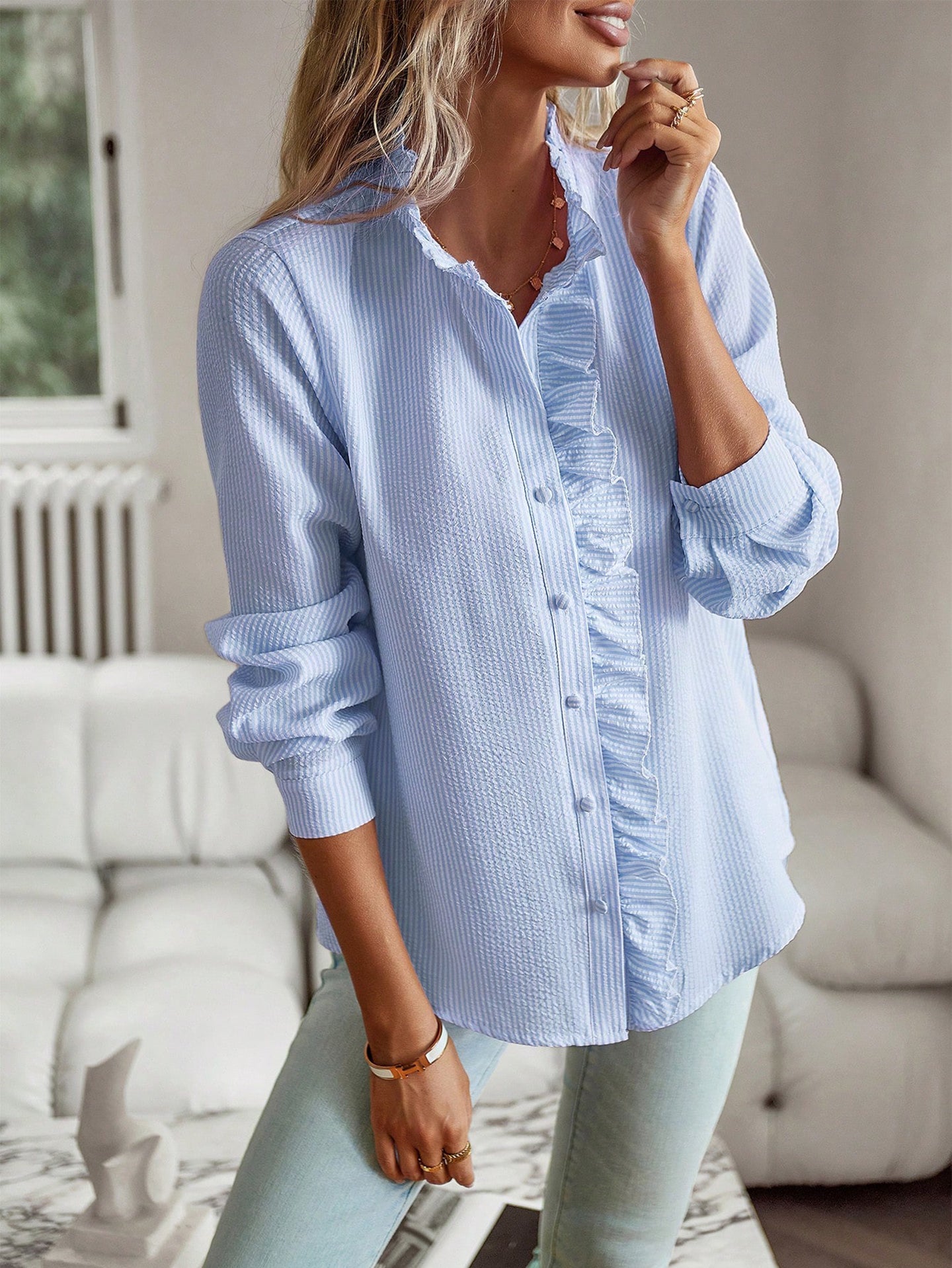 Women Opaque Striped Casual Shirt
