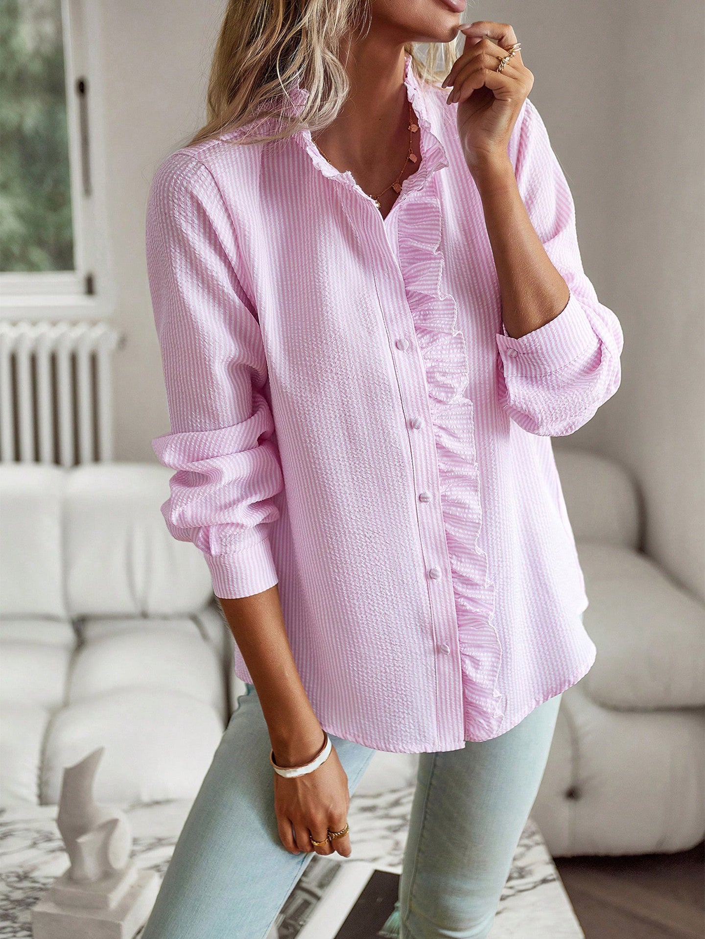 Women Opaque Striped Casual Shirt
