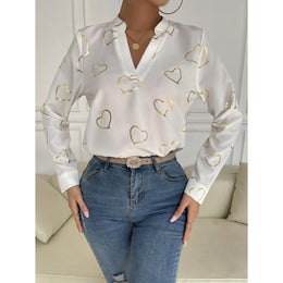 Women V-Neck Printed Top