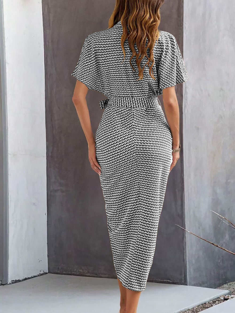 Women Abstract Printed Midi Shirt Dress