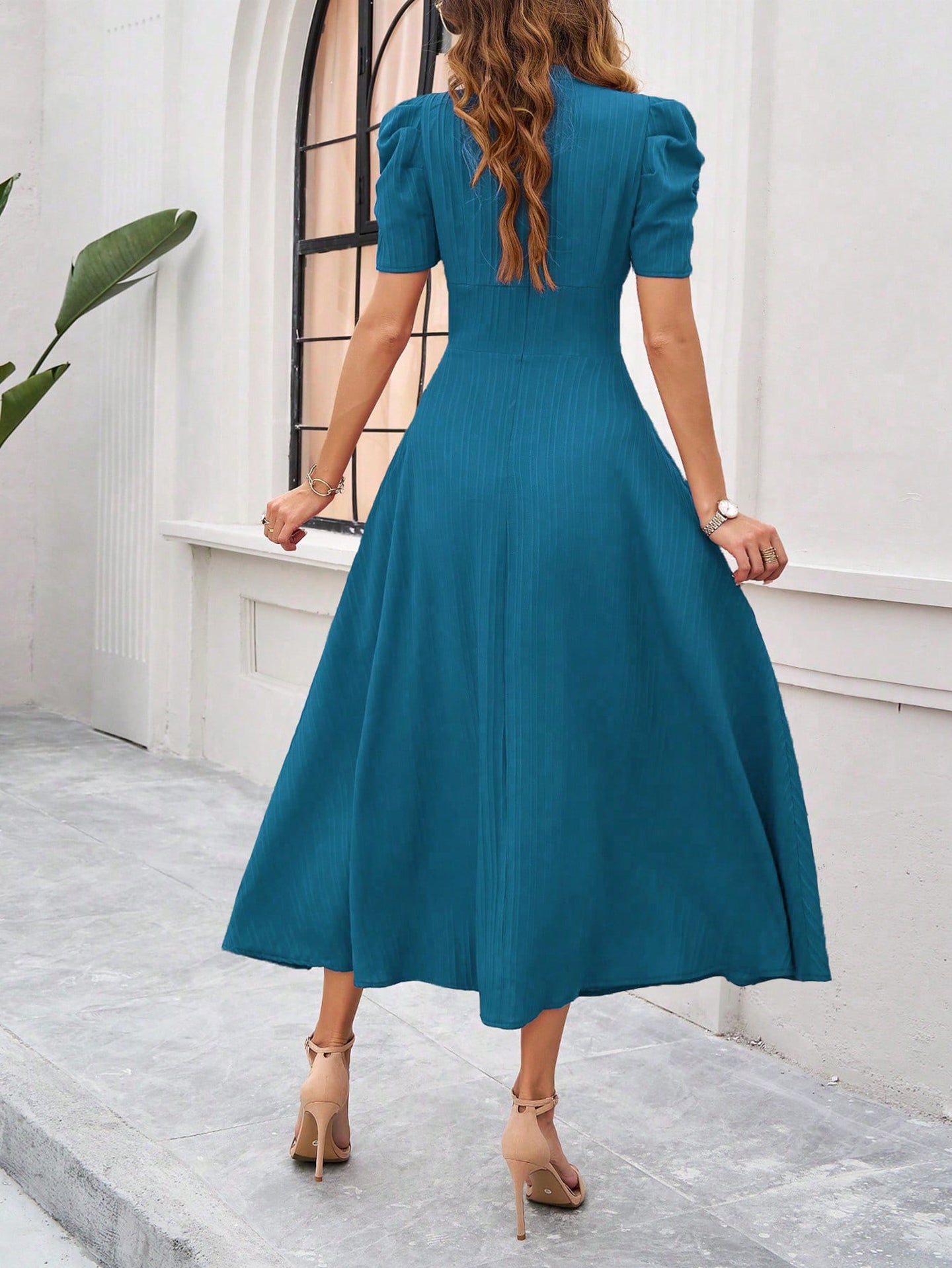 Women V-Neck A-Line Dress