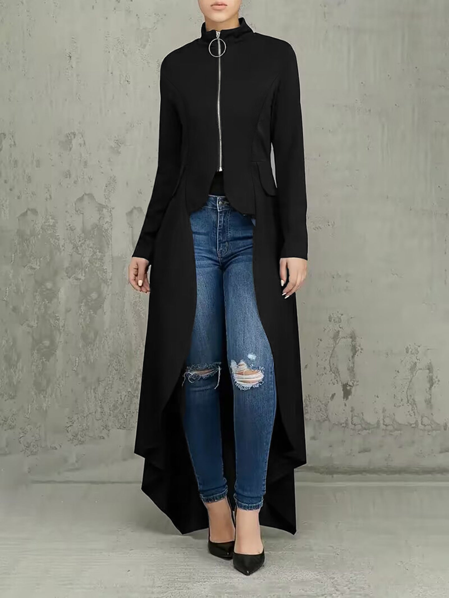 Women Longline Open Front Jacket