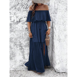 Women Off-Shoulder A-Line Maxi Dress