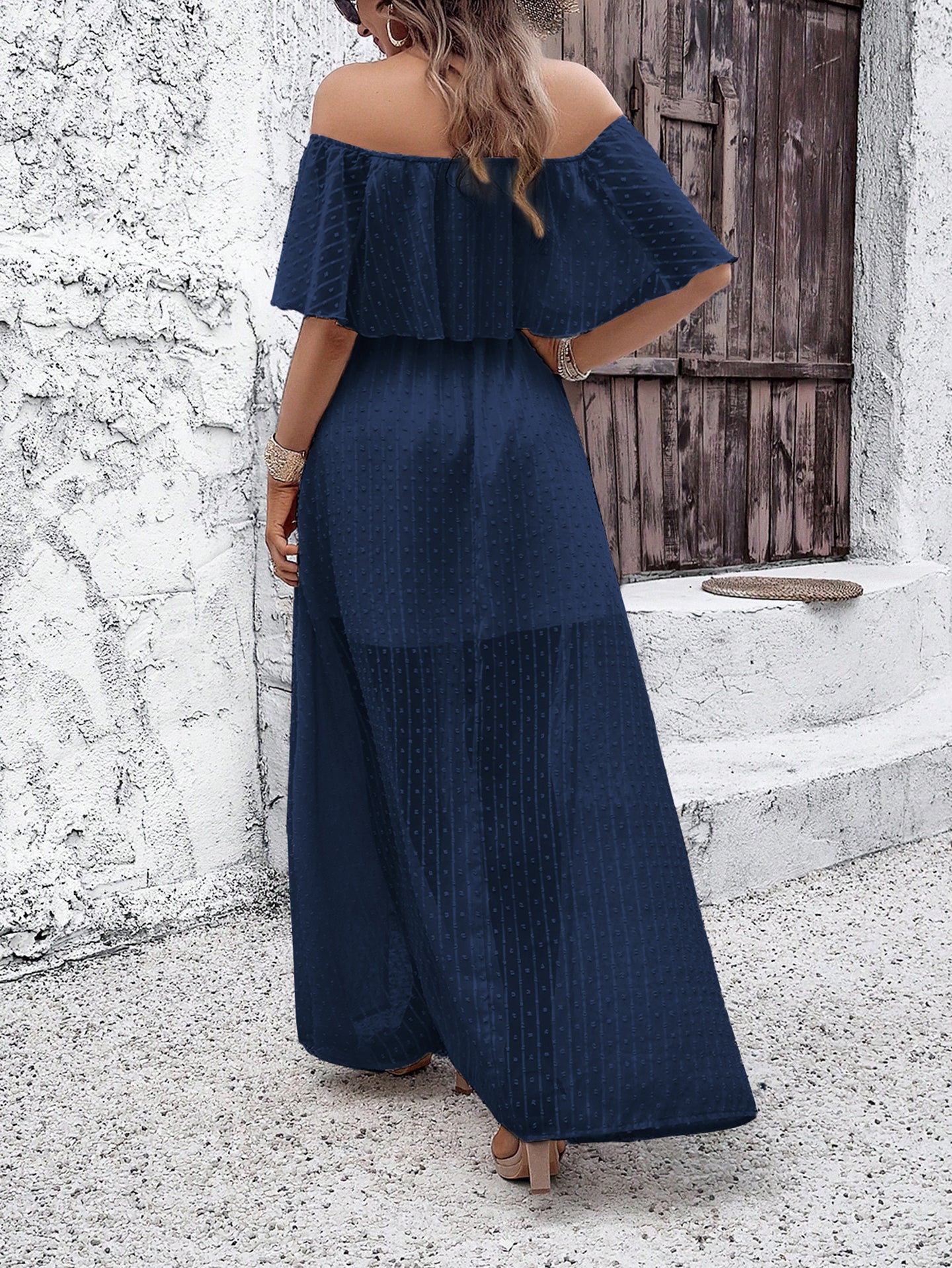 Women Off-Shoulder A-Line Maxi Dress