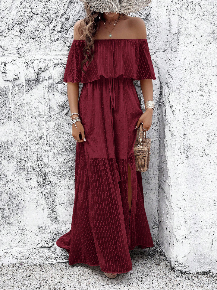 Women Off-Shoulder A-Line Maxi Dress