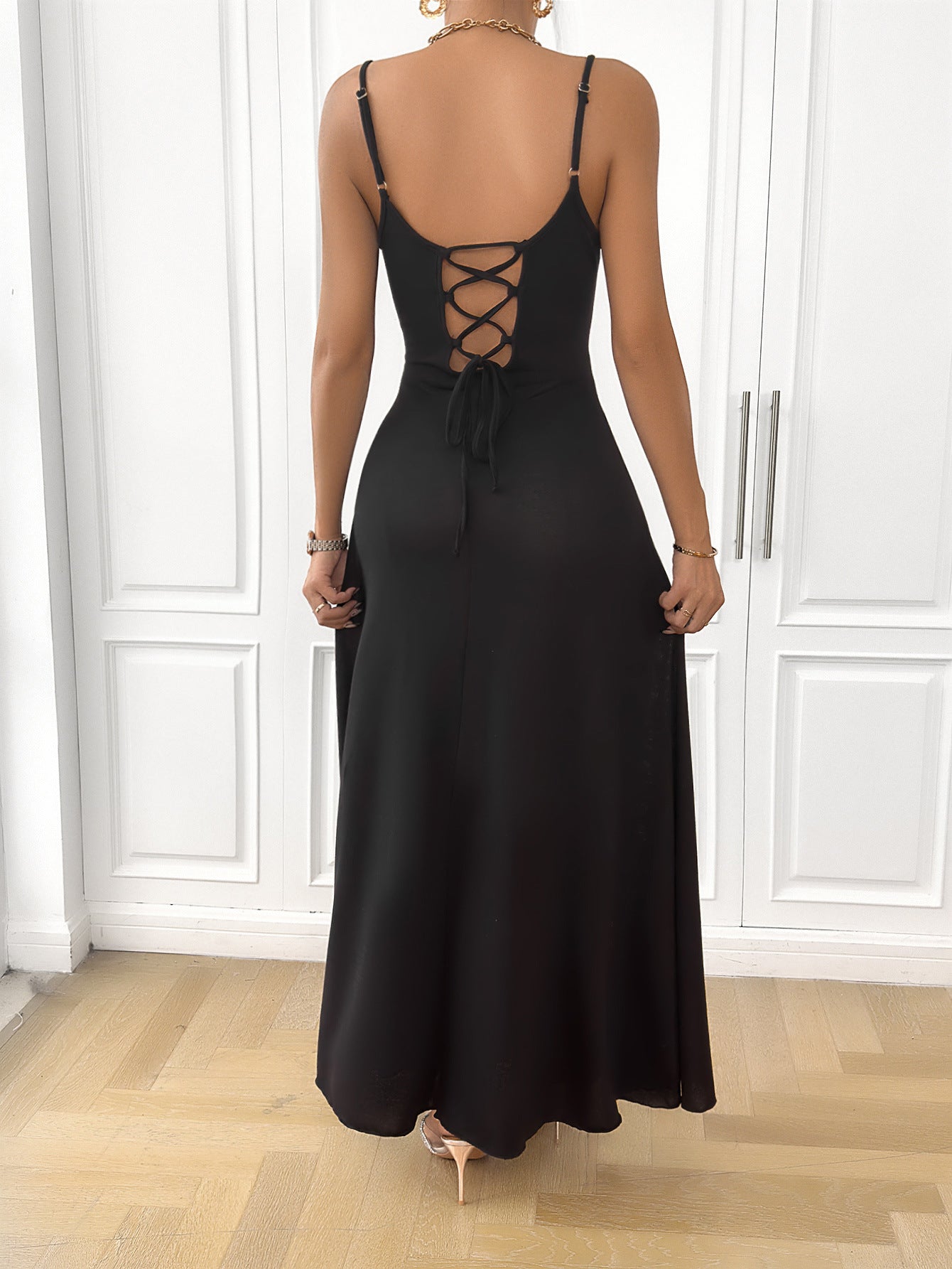 Shoulder Straps A Line Maxi Dress