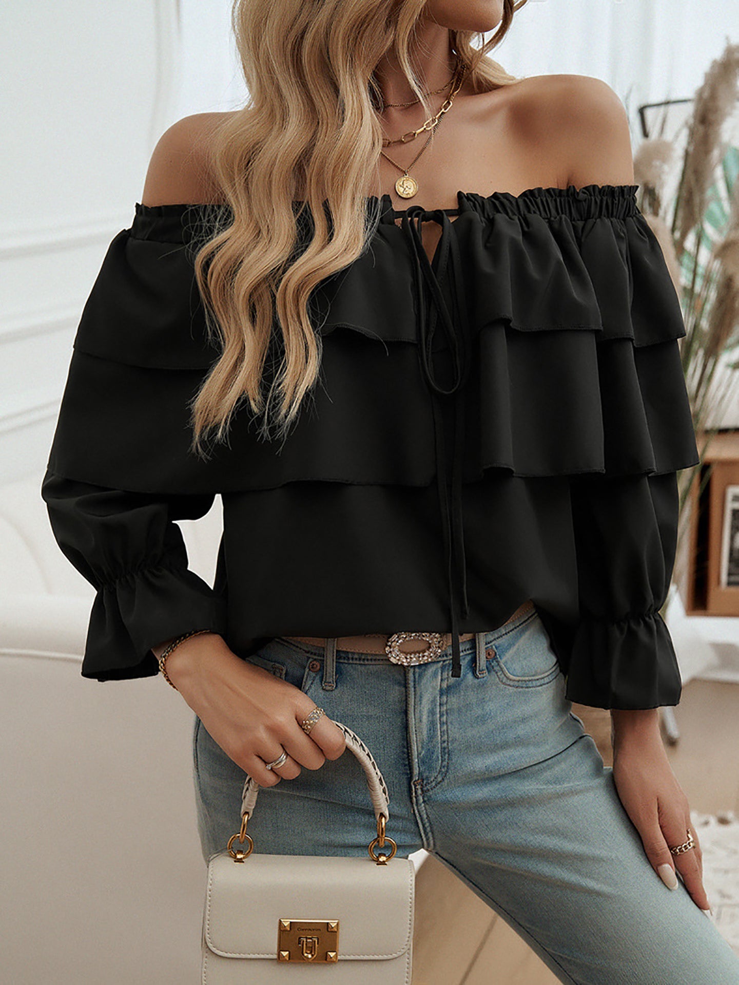 Women Solid Off-Shoulder Top