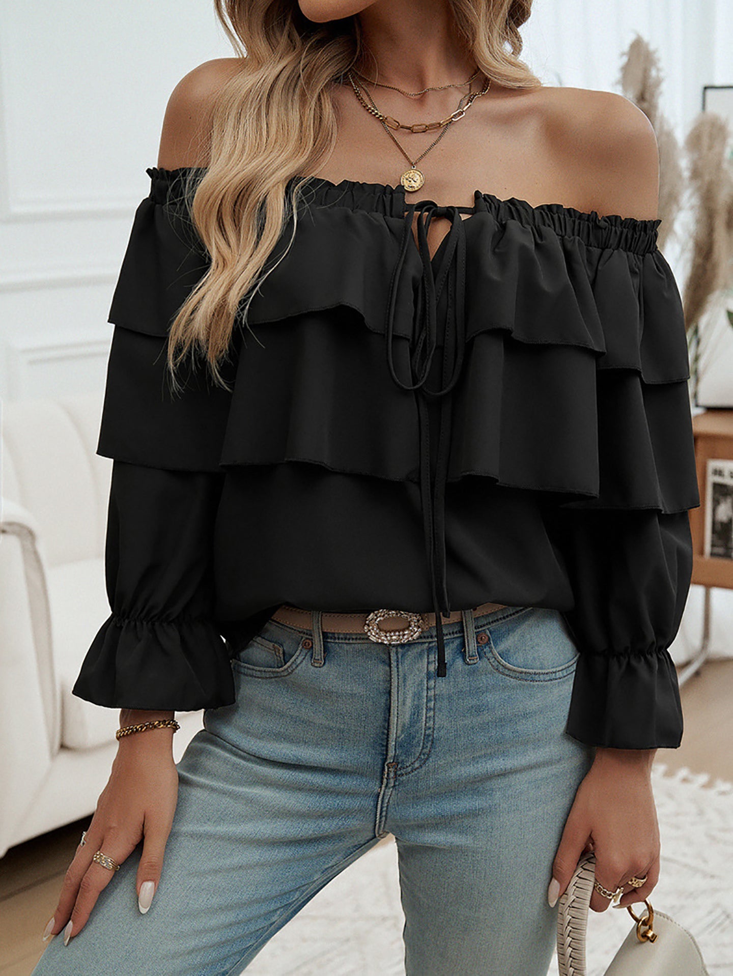 Women Solid Off-Shoulder Top