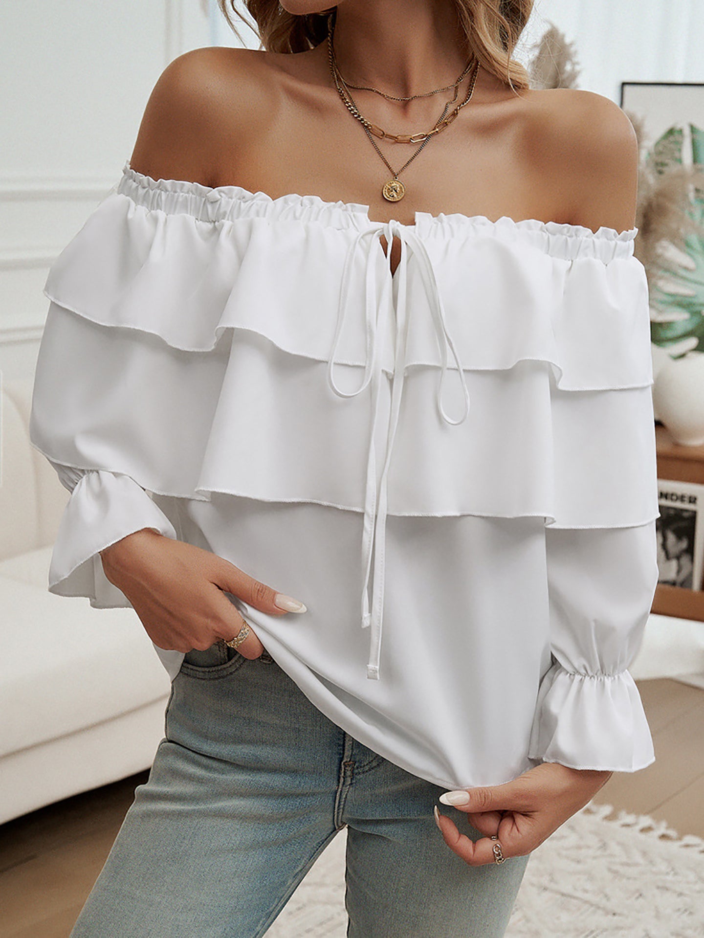 Women Solid Off-Shoulder Top