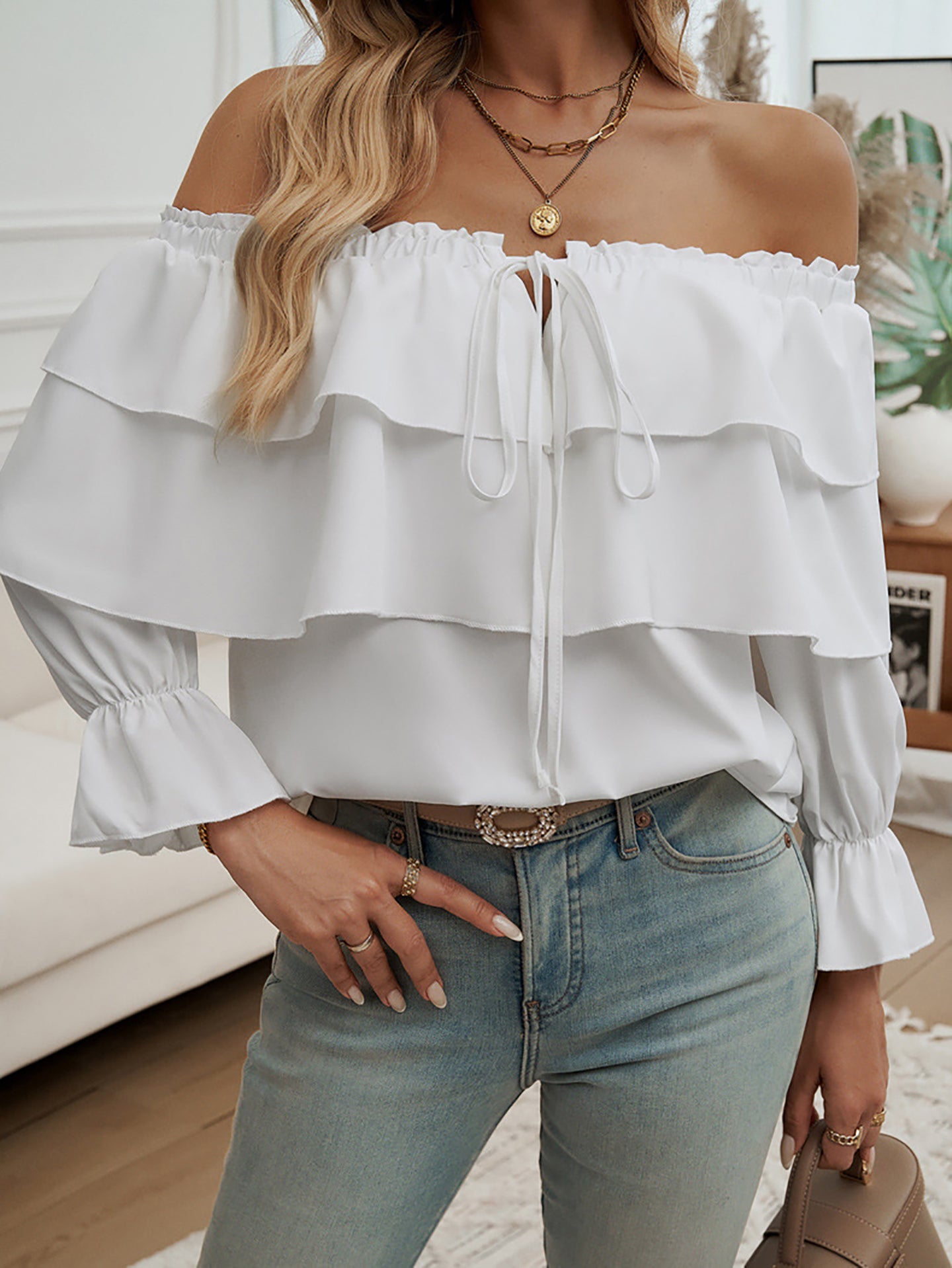 Women Solid Off-Shoulder Top