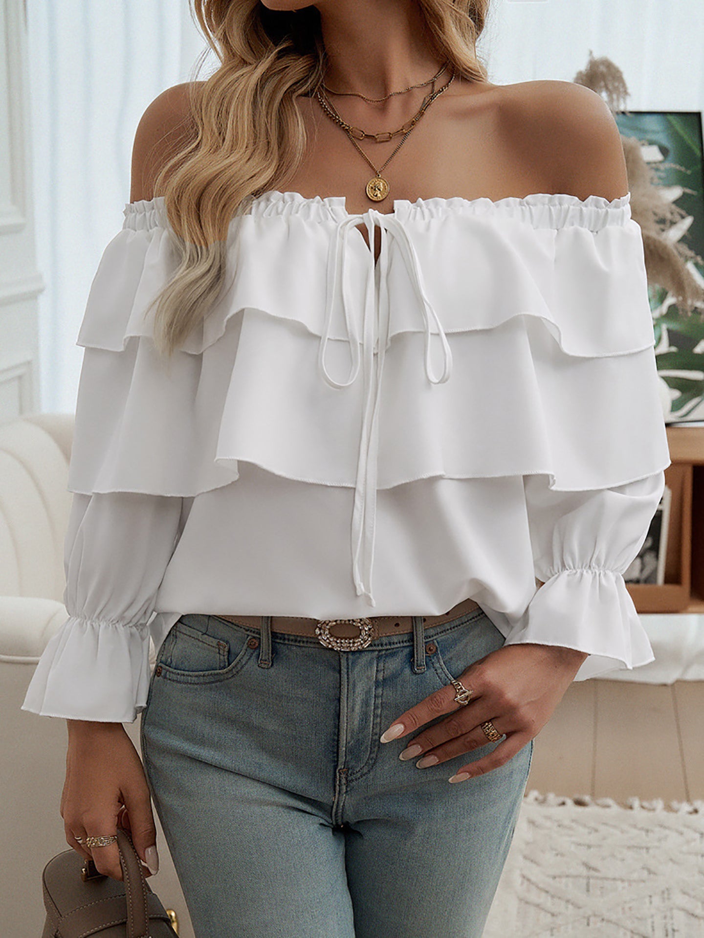 Women Solid Off-Shoulder Top