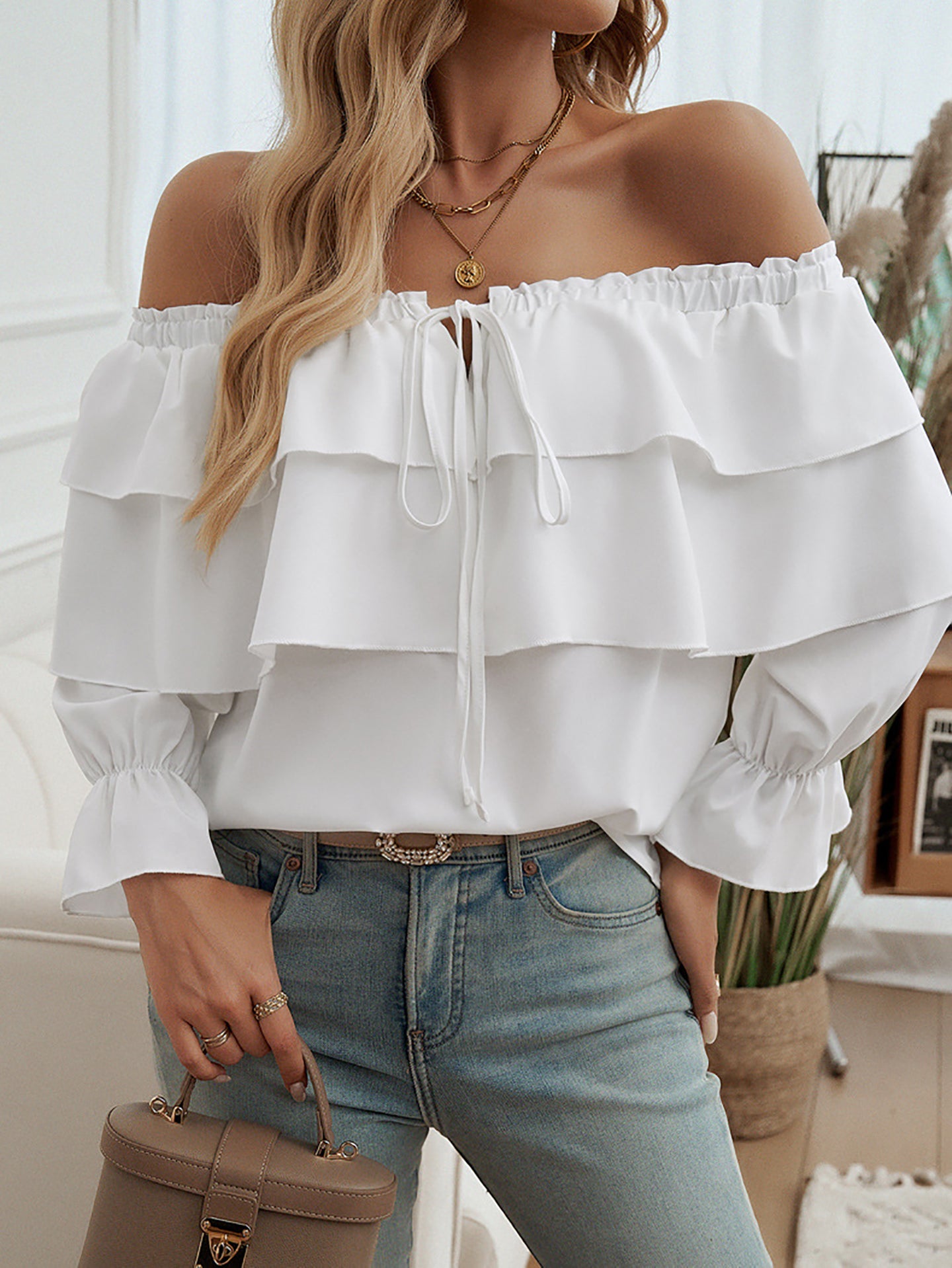 Women Solid Off-Shoulder Top
