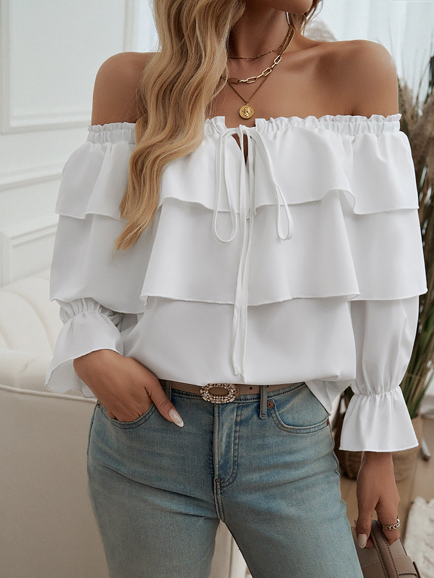 Women Solid Off-Shoulder Top