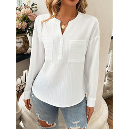 Women Mandarin Collar Shirt Style Top