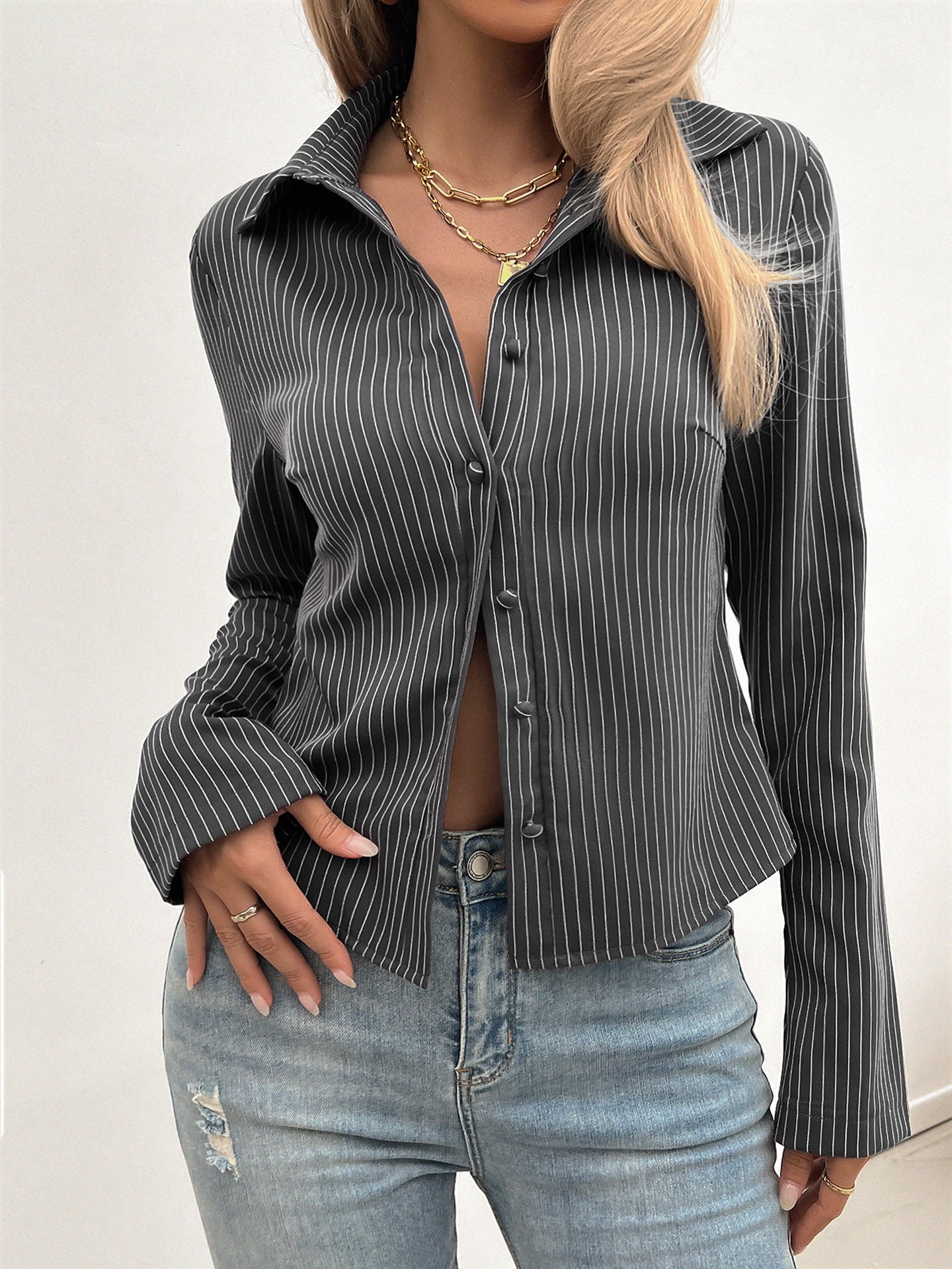 Women Opaque Striped Casual Shirt