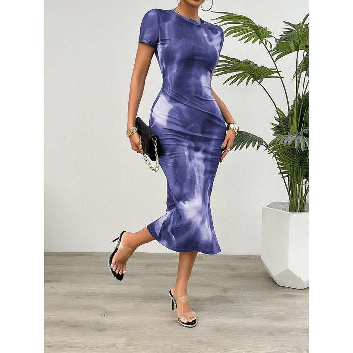 Women Tie and Dye Printed  Bodycon Midi Dress
