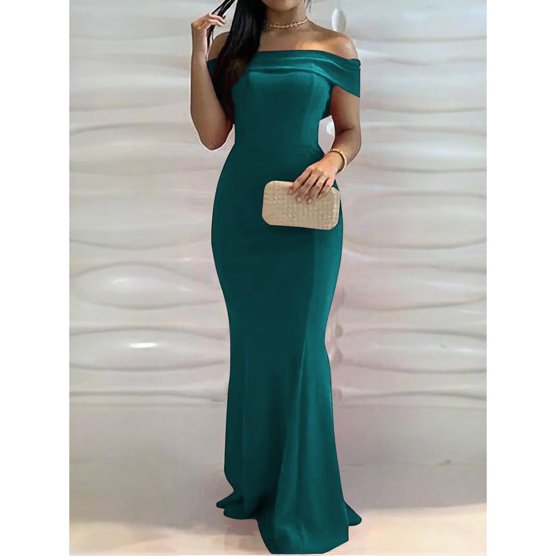 Women Off-Shoulder Bodycon Maxi Dress