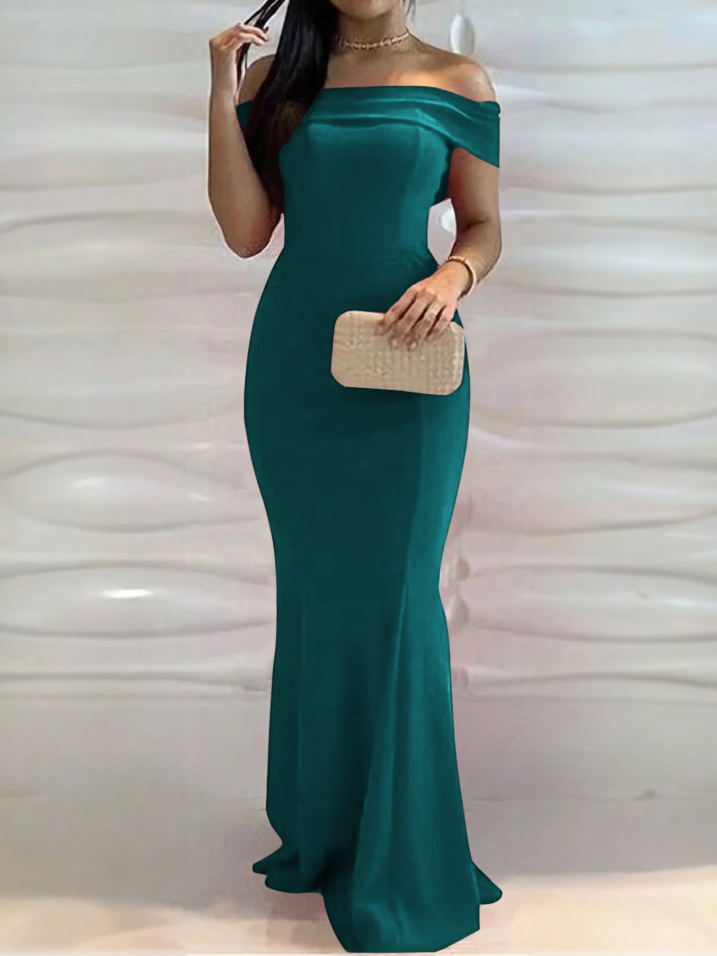 Women Off-Shoulder Bodycon Maxi Dress