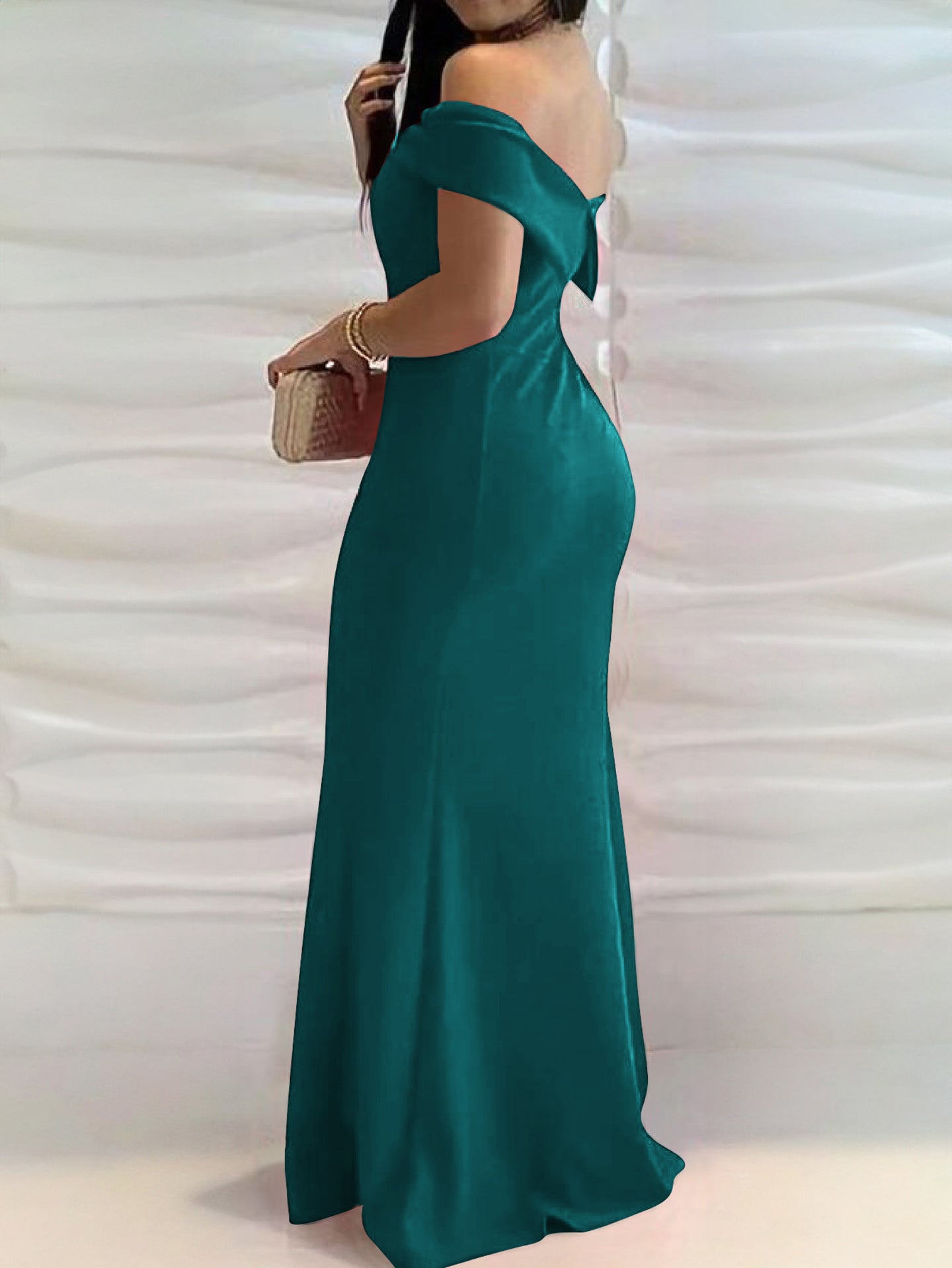 Women Off-Shoulder Bodycon Maxi Dress