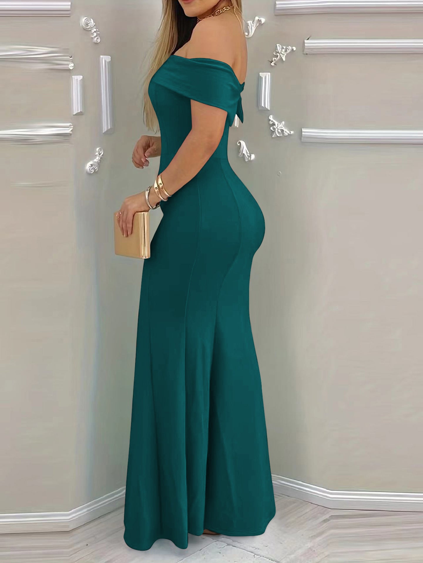 Women Off-Shoulder Bodycon Maxi Dress