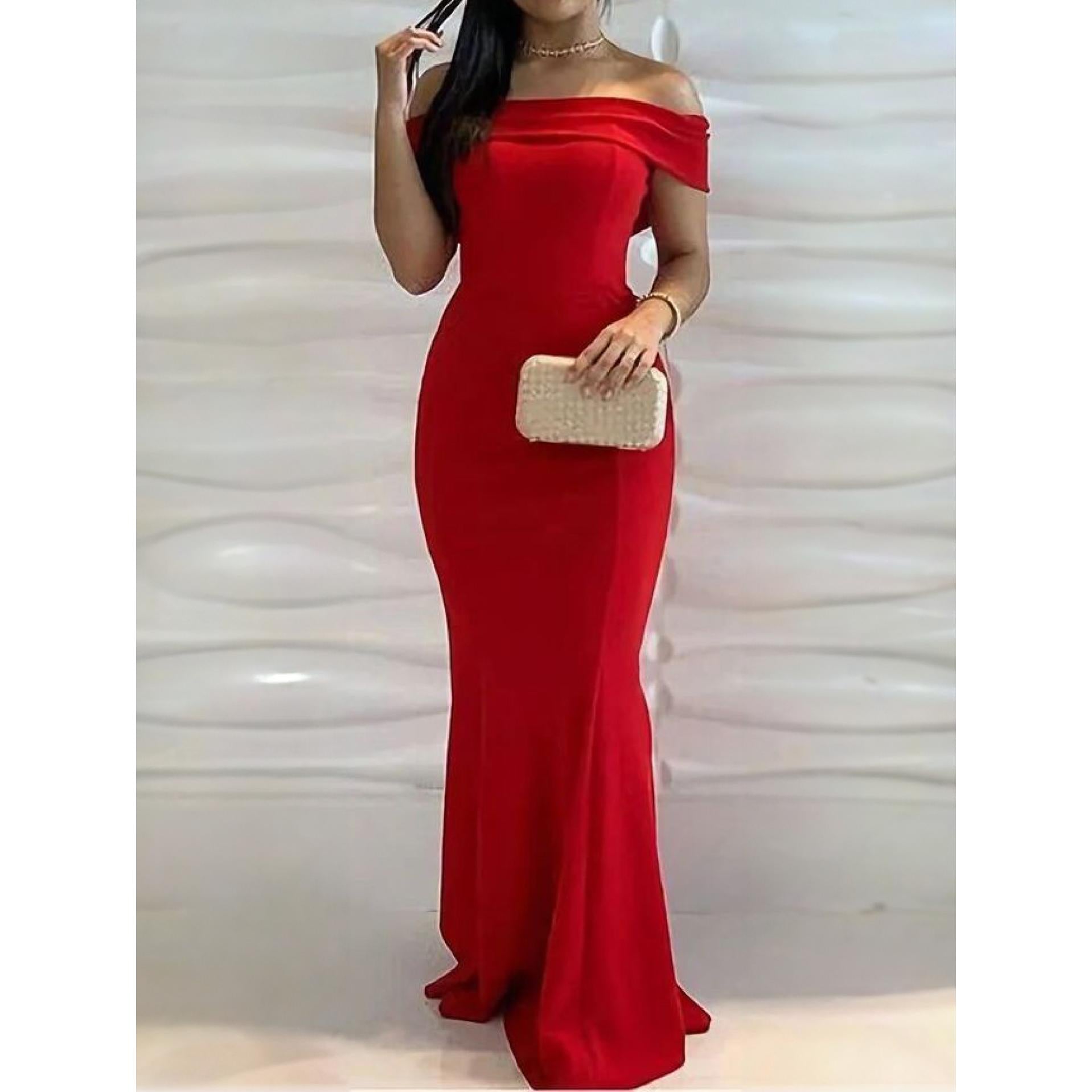 Women Off-Shoulder Bodycon Maxi Dress