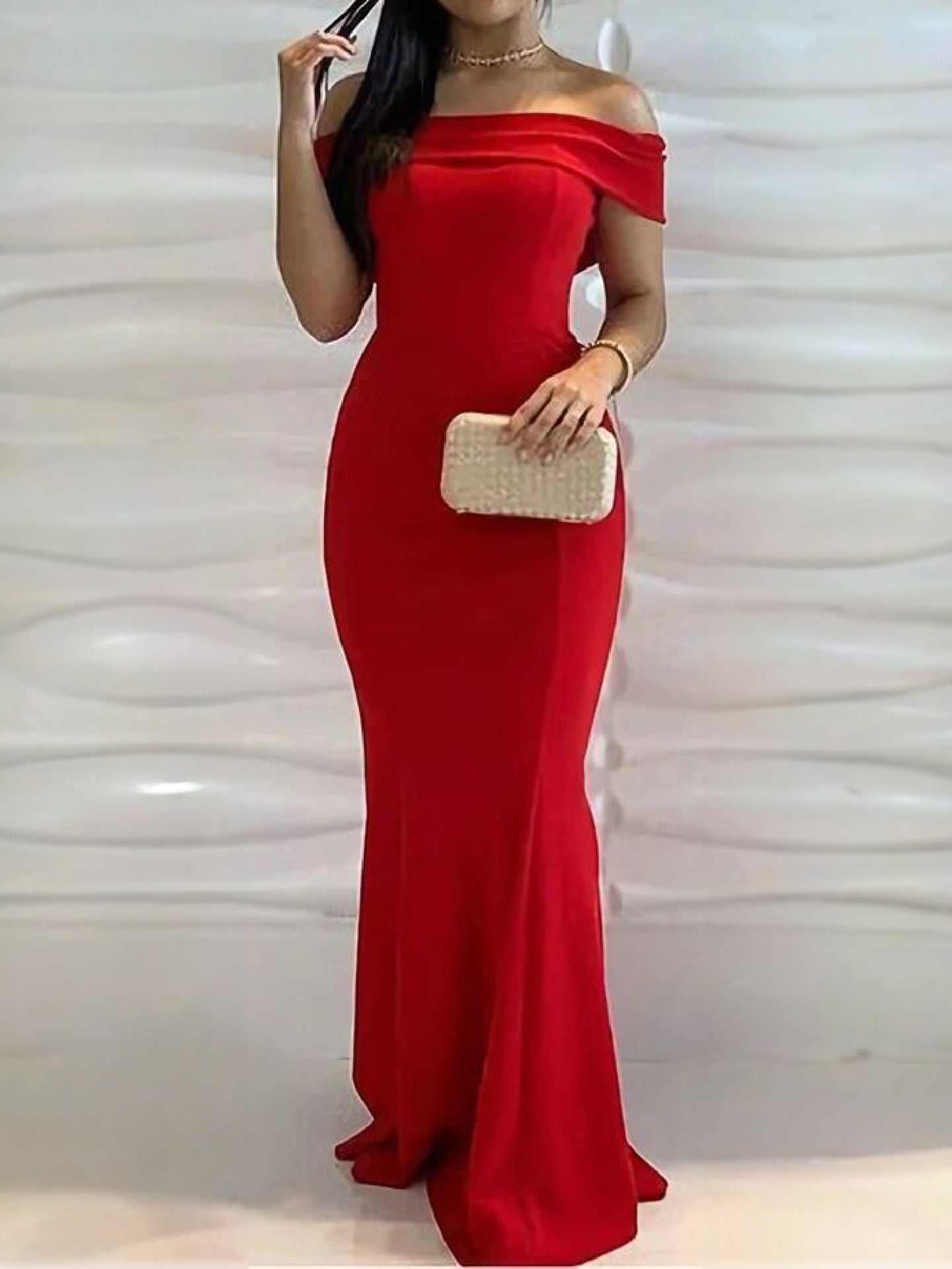 Women Off-Shoulder Bodycon Maxi Dress