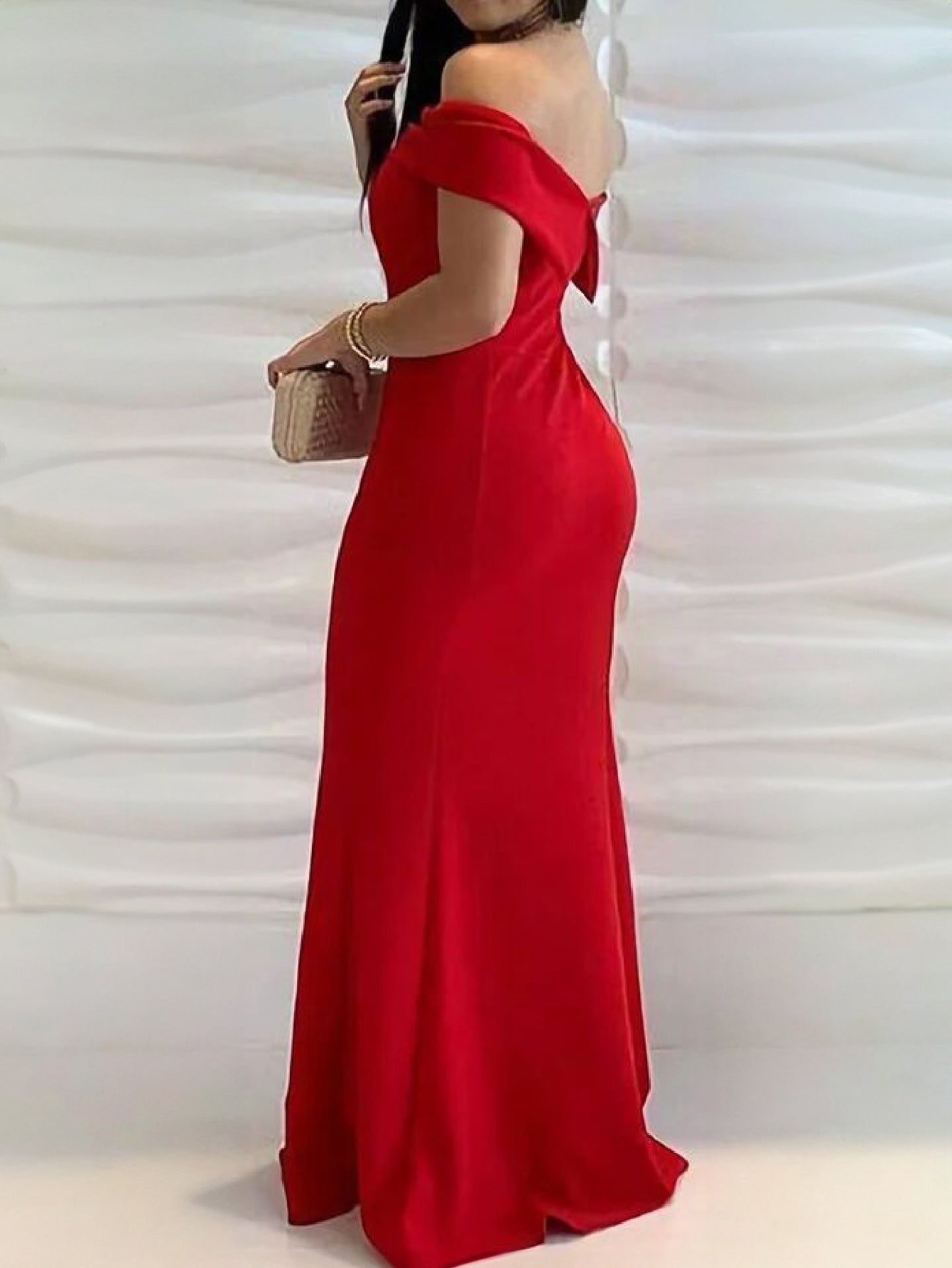 Women Off-Shoulder Bodycon Maxi Dress