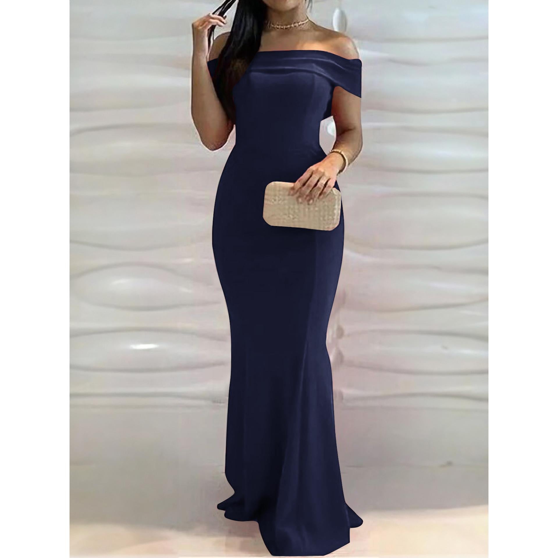 Women Off-Shoulder Bodycon Maxi Dress