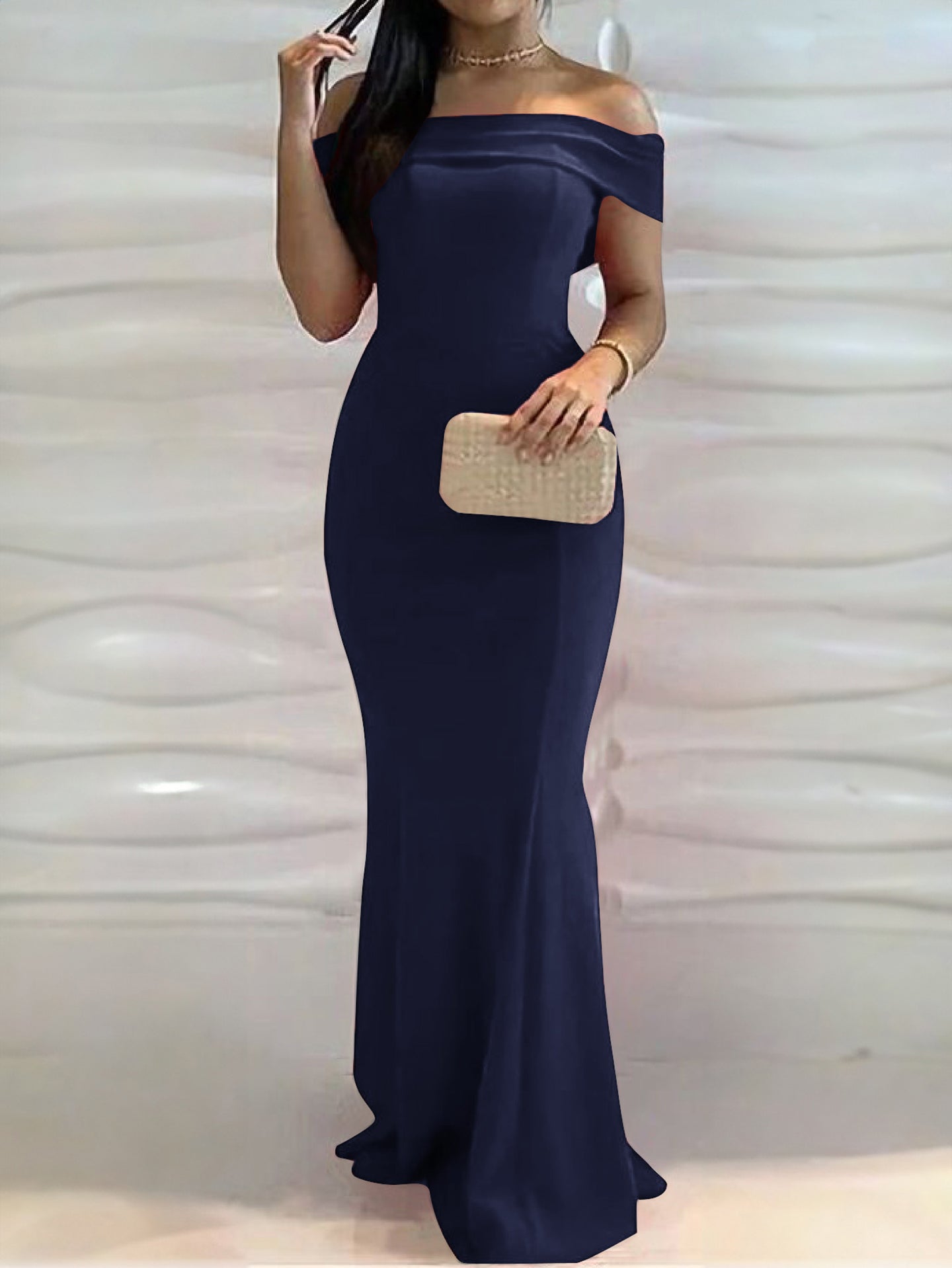 Women Off-Shoulder Bodycon Maxi Dress