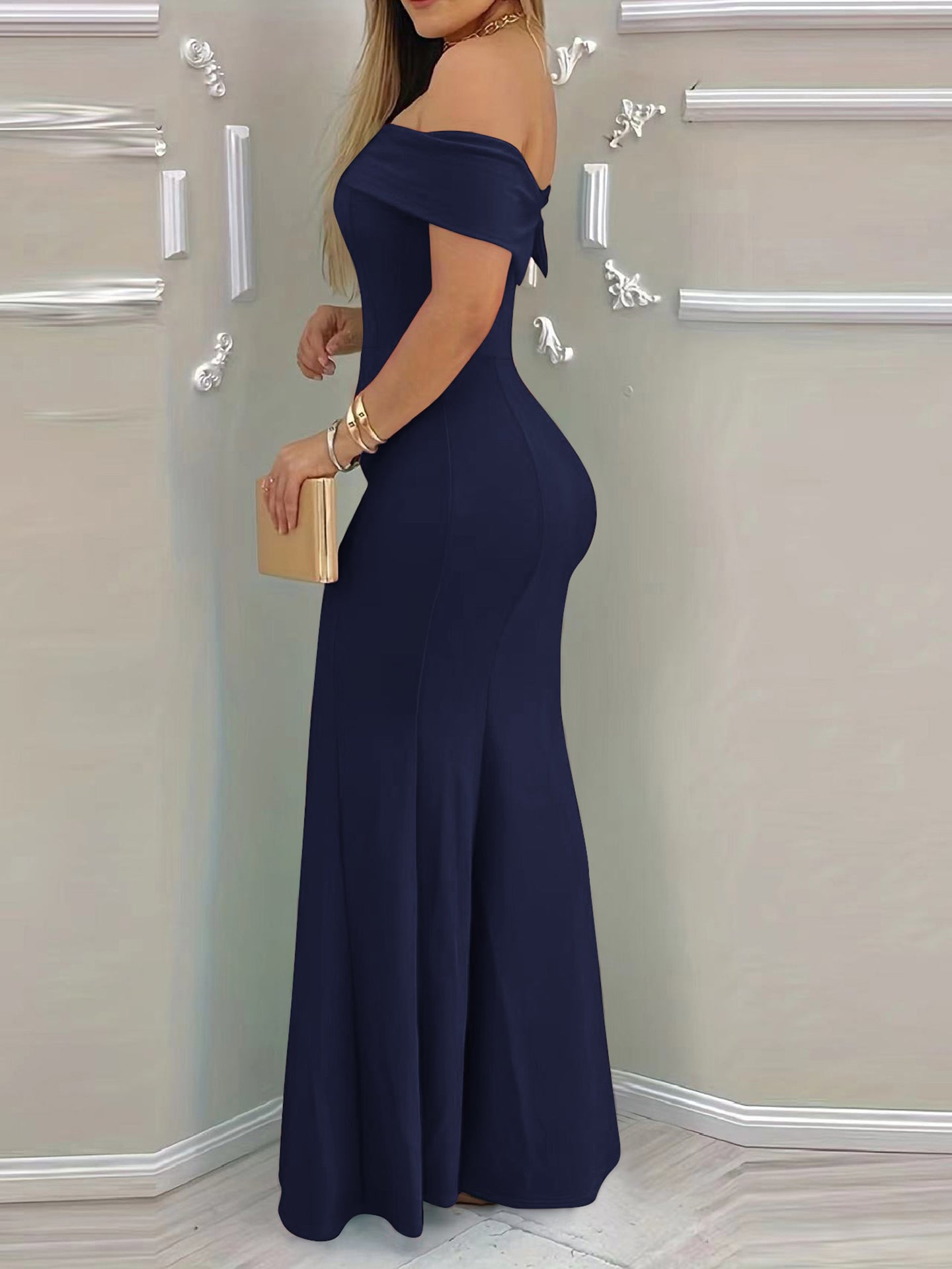 Women Off-Shoulder Bodycon Maxi Dress