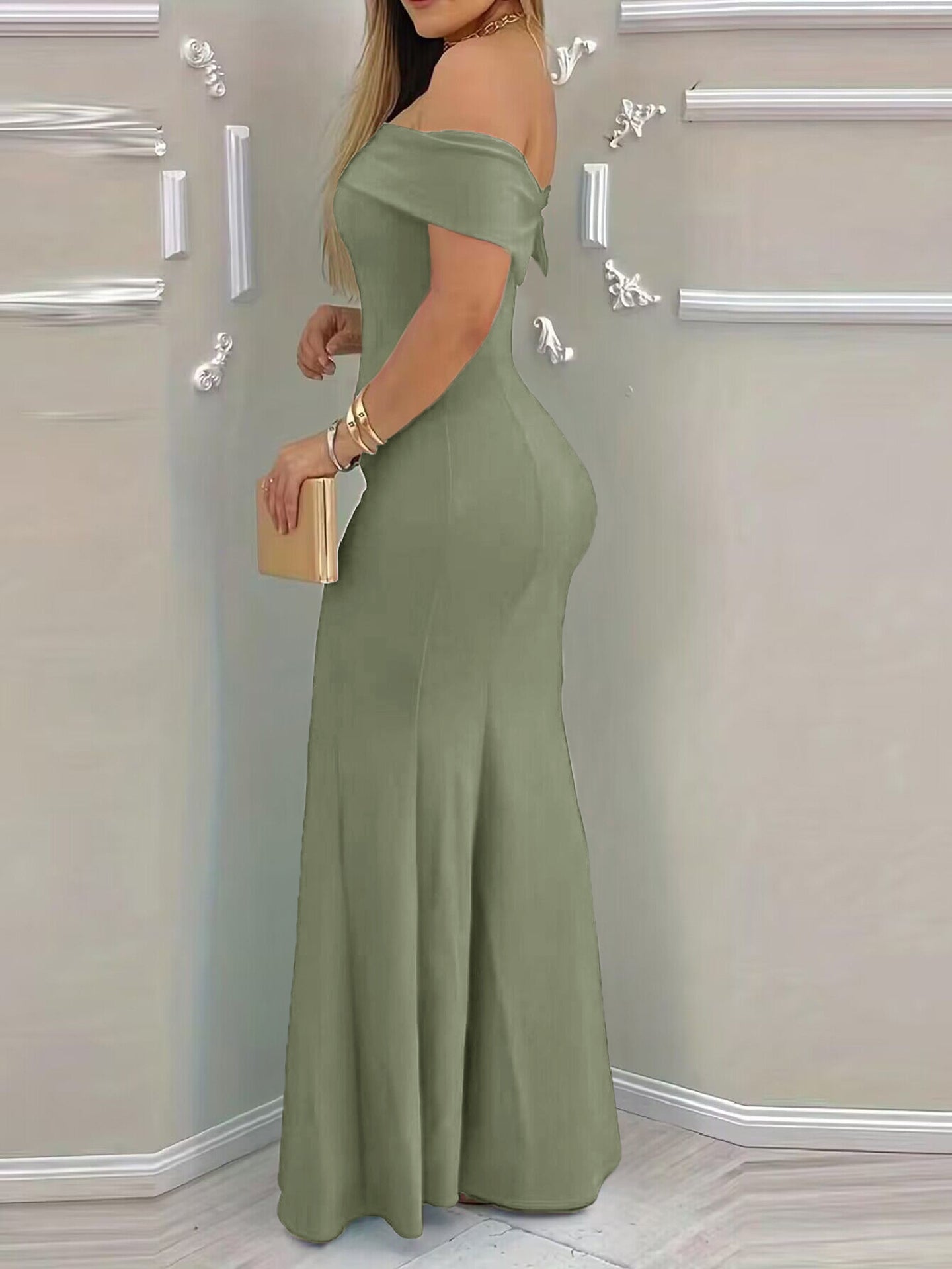 Women Off-Shoulder Bodycon Maxi Dress