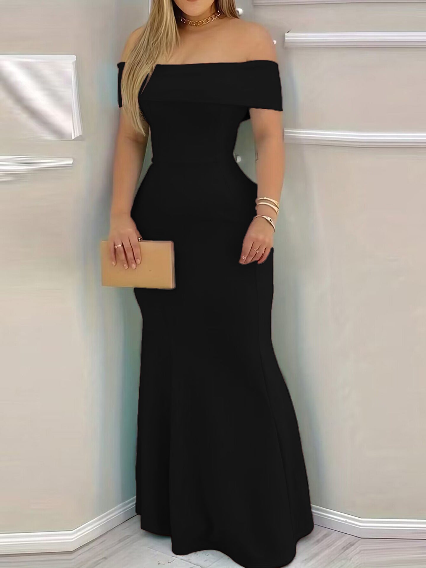 Women Off-Shoulder Maxi Dress
