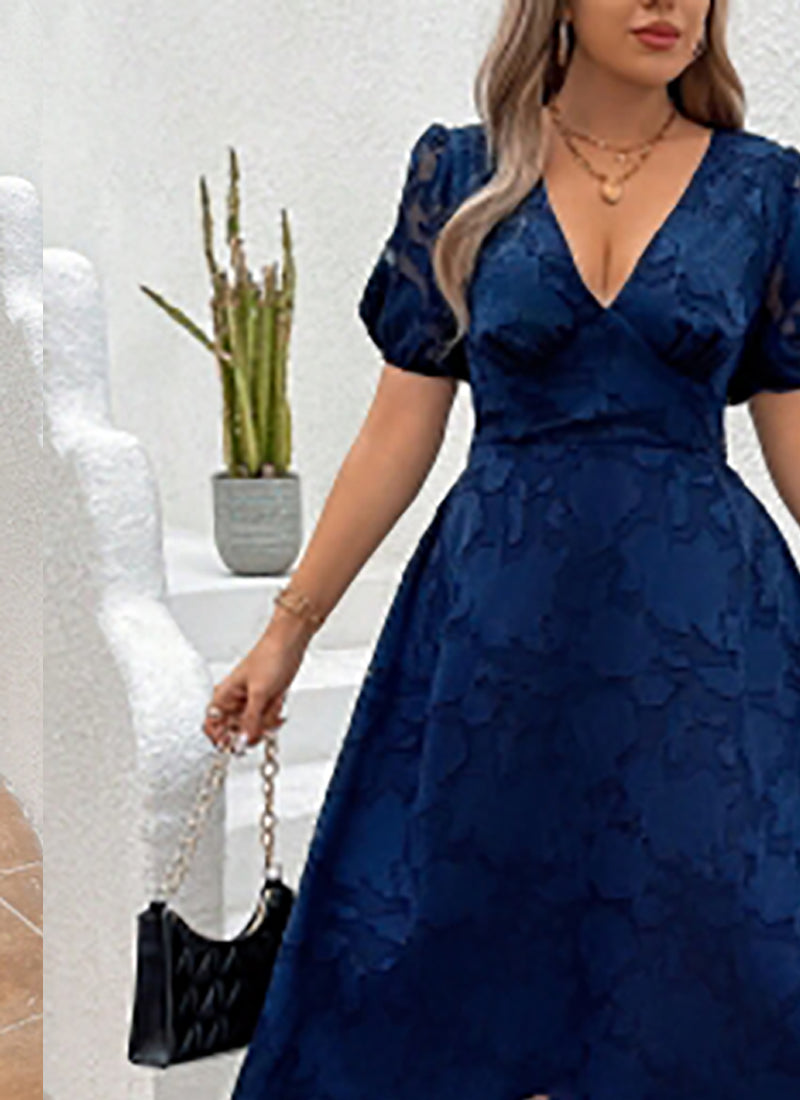 Women V-Neck Fit & Flare Dress