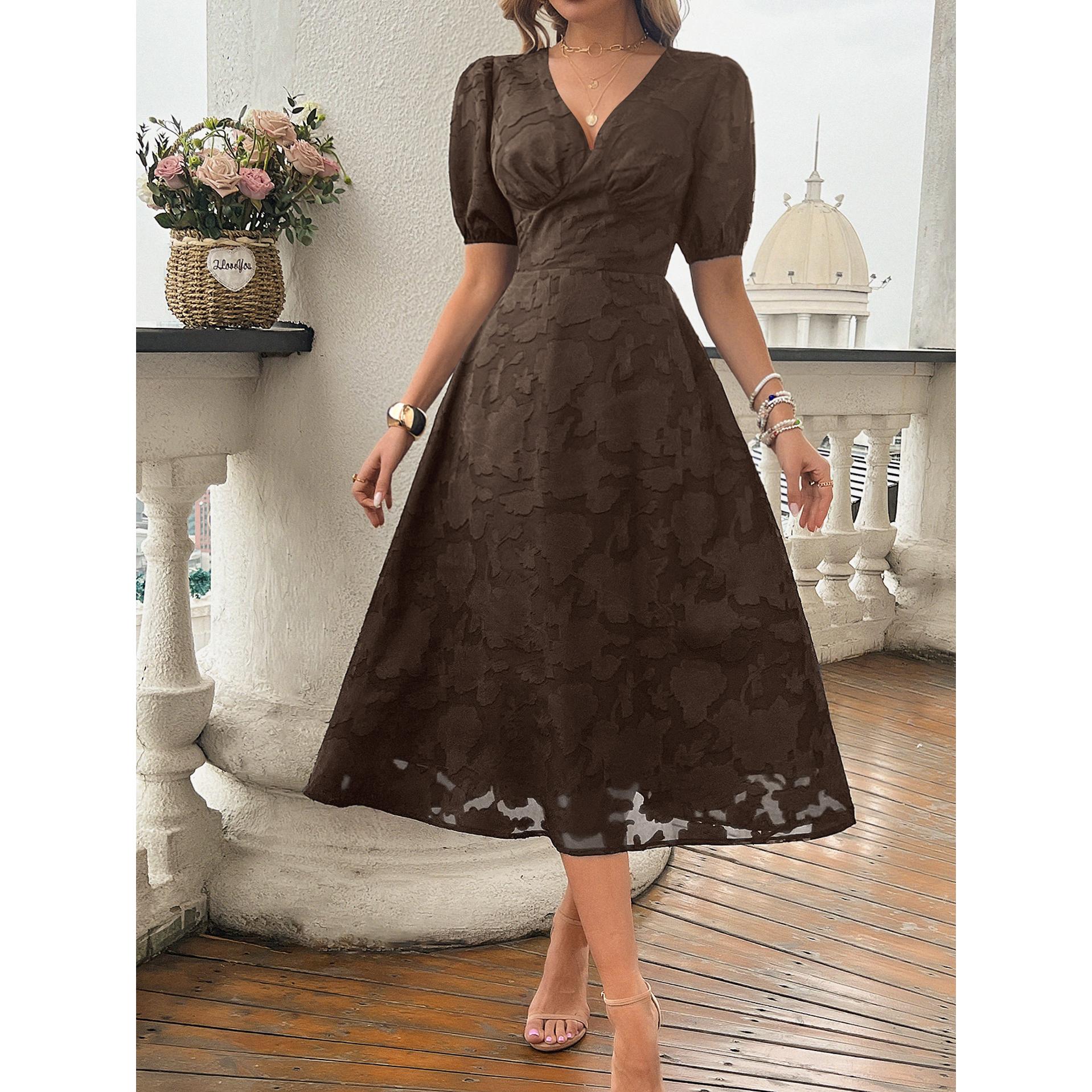 Women Puff Sleeves Fit & Flare Dress