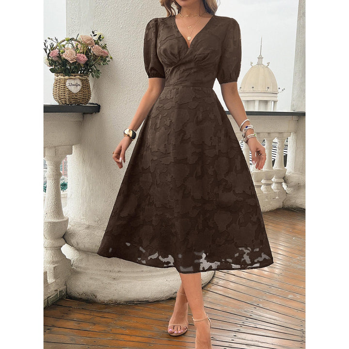 Women Puff Sleeves Fit & Flare Dress