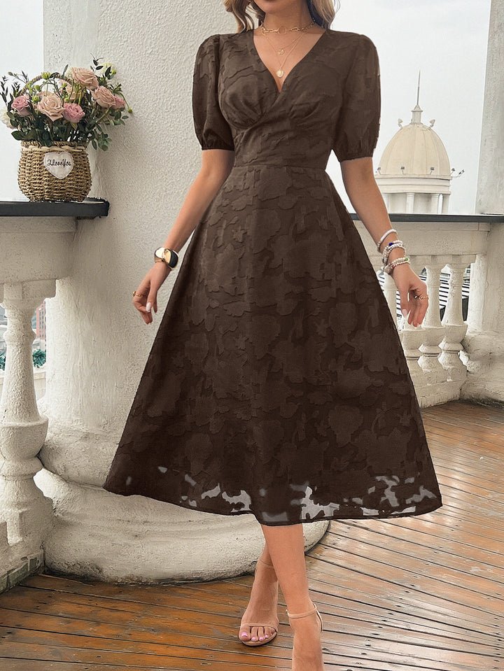 Women Puff Sleeves Fit & Flare Dress