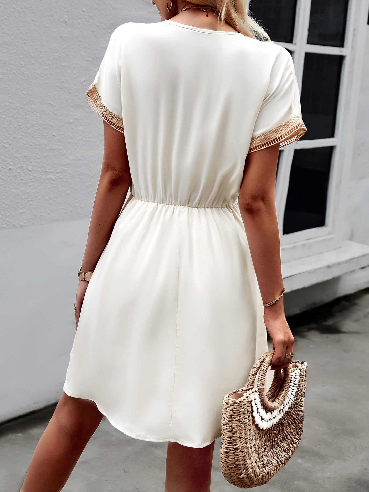 Lace-Up A-Line Dress