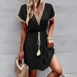 Embroidered Georgette Fit & Flare Dress