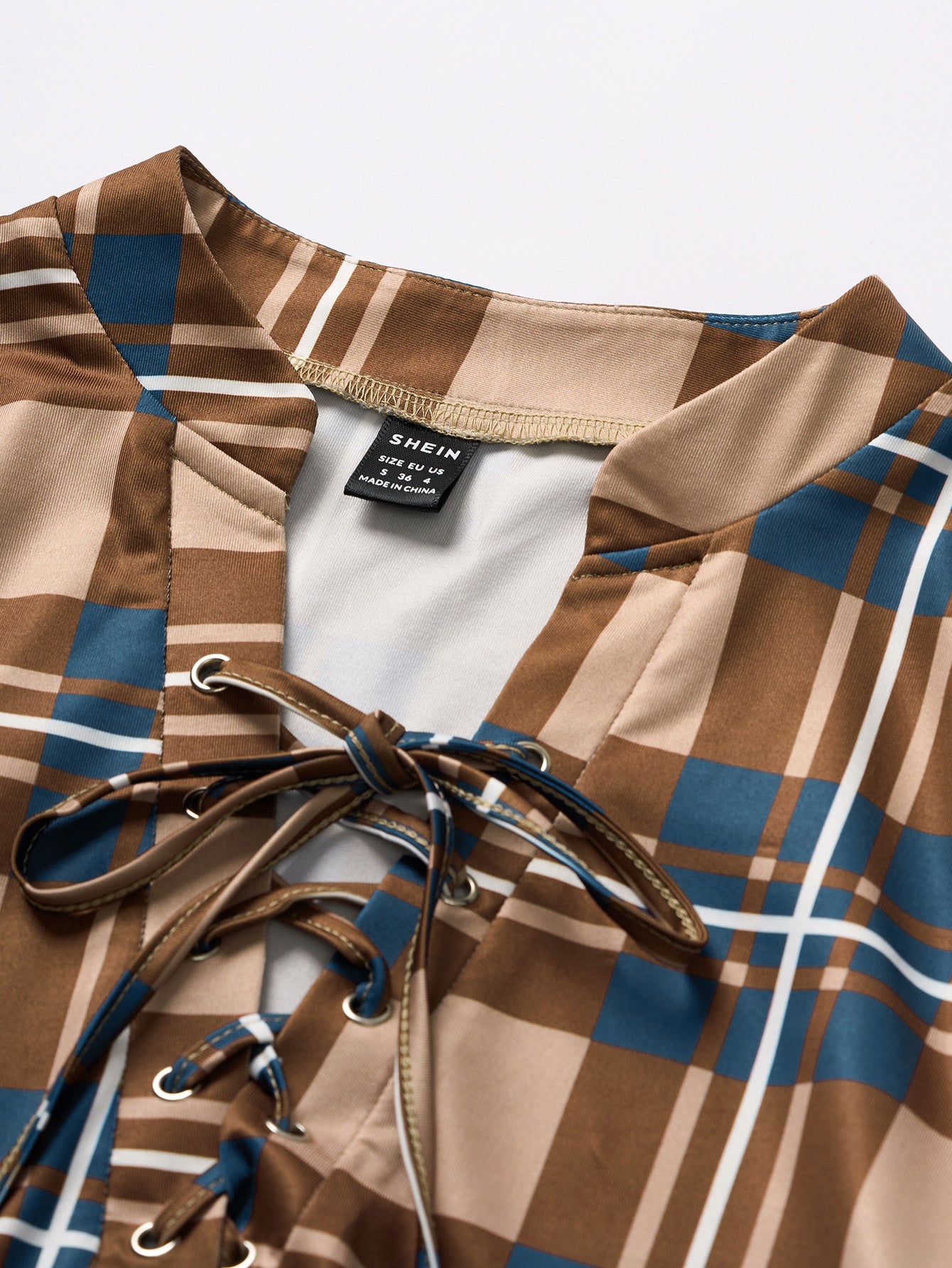 Women Checked Shirt Style Top