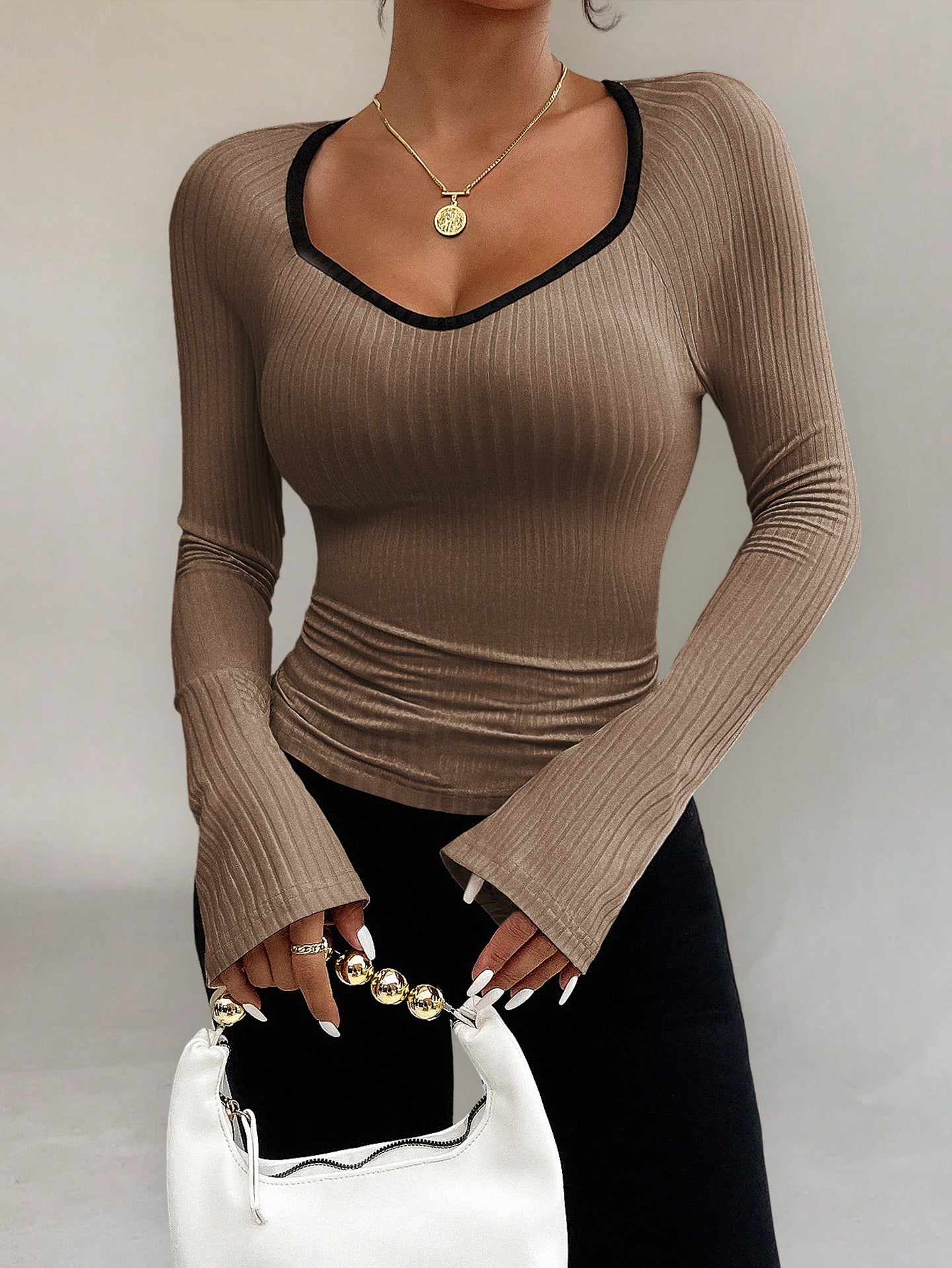 Women Sweetheart Neck Fitted Regular Top