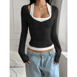 Solid Scoop Neck Crop Top