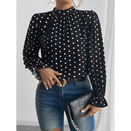 Women Polka Dot Printed Peplum Top