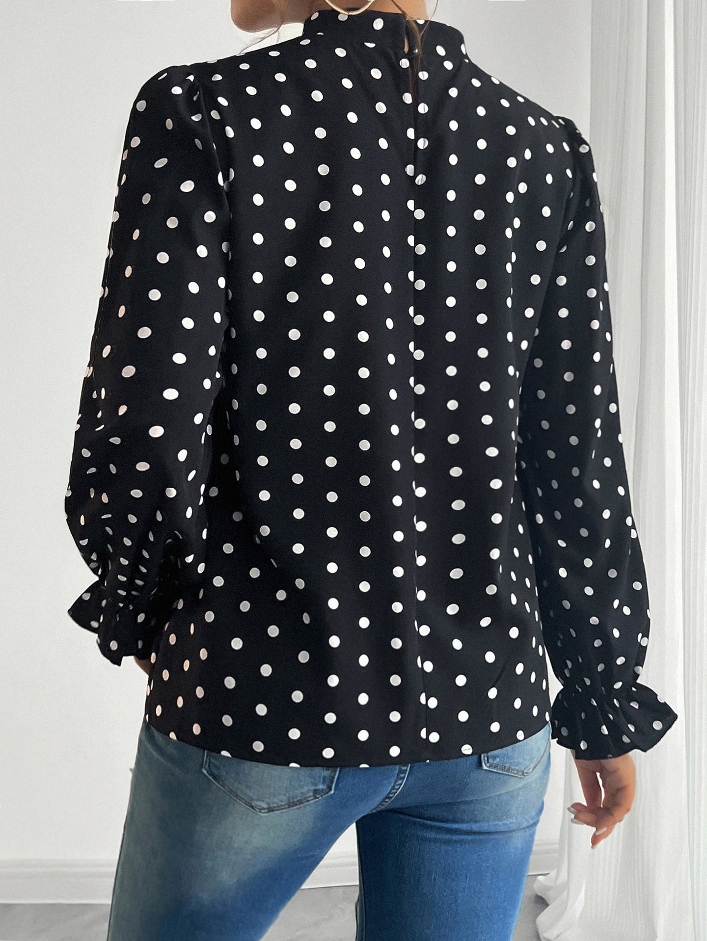 Women Polka Dot Printed Peplum Top