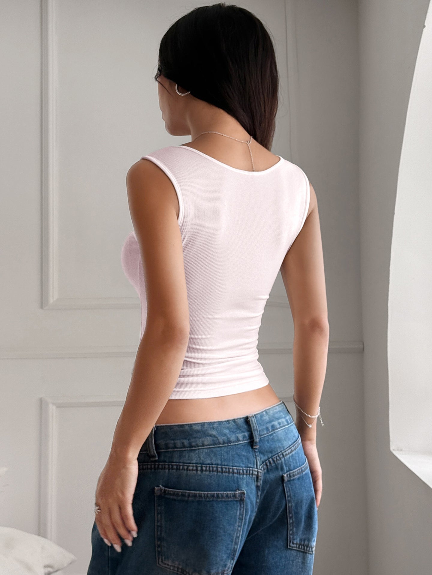 Women Square Neck Crop Top