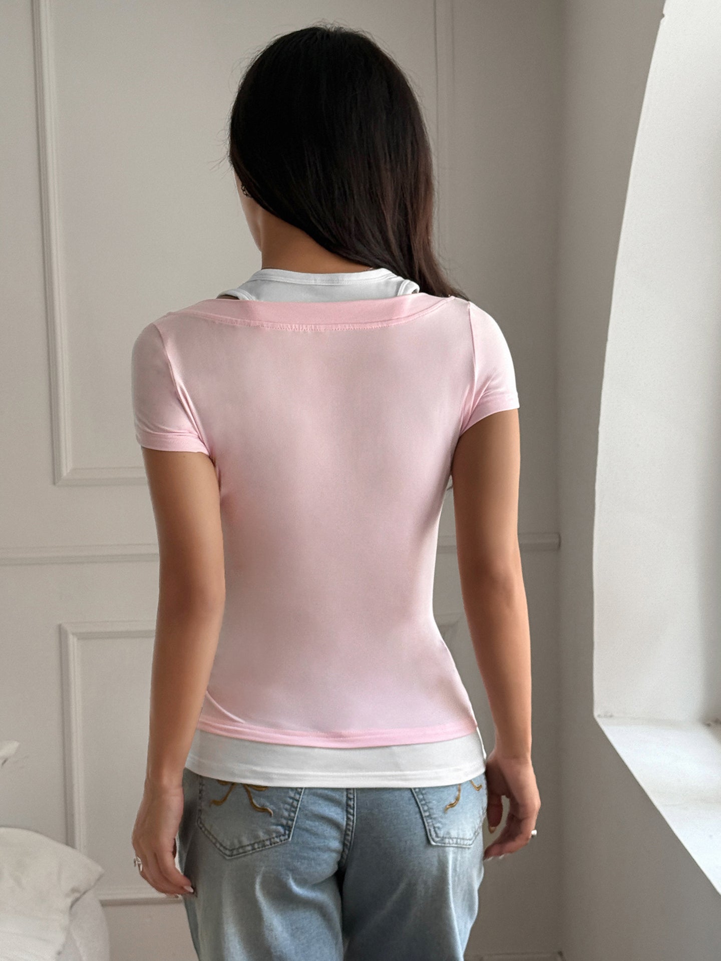 Women Cap Sleeves Fitted Top