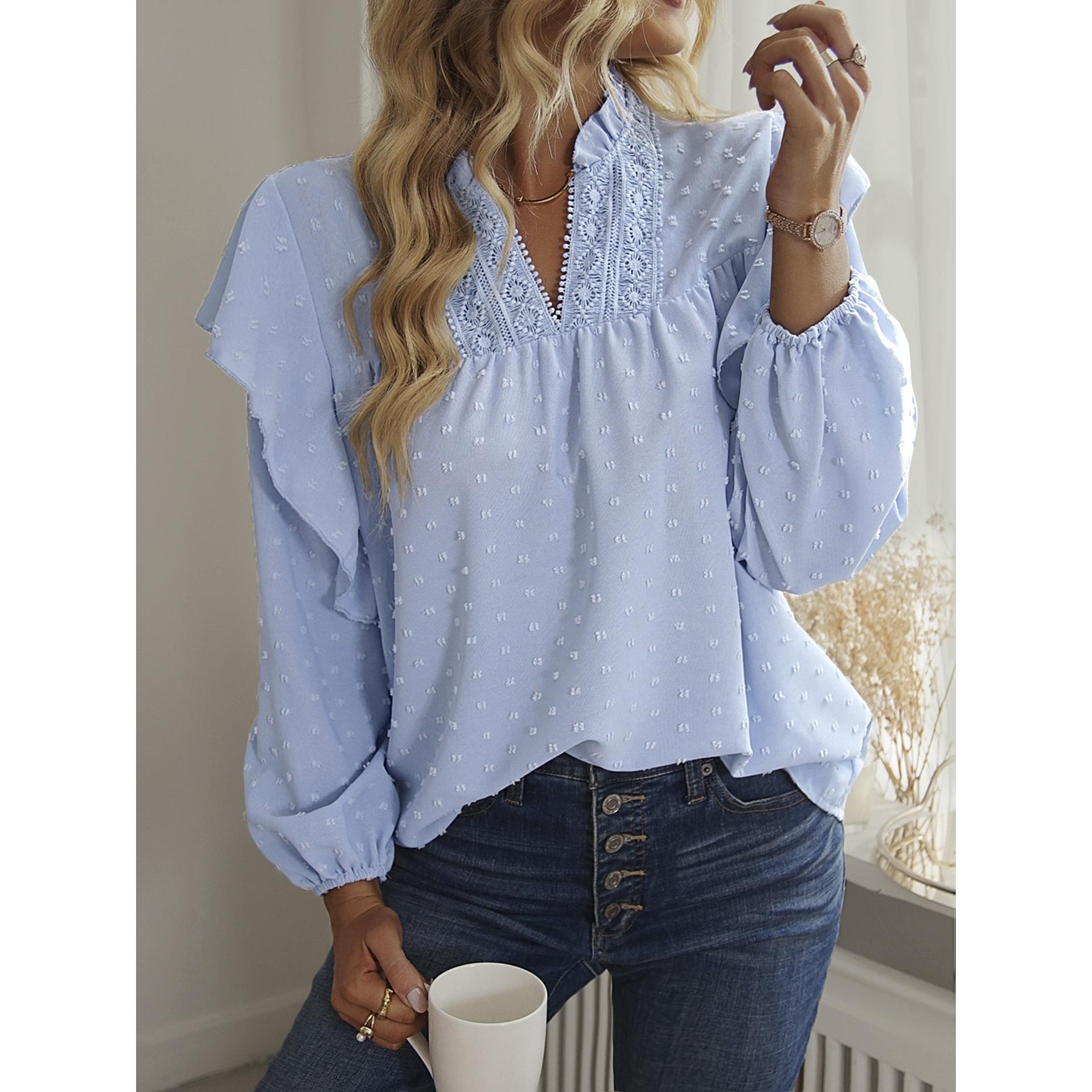Embroidered Peplum Top