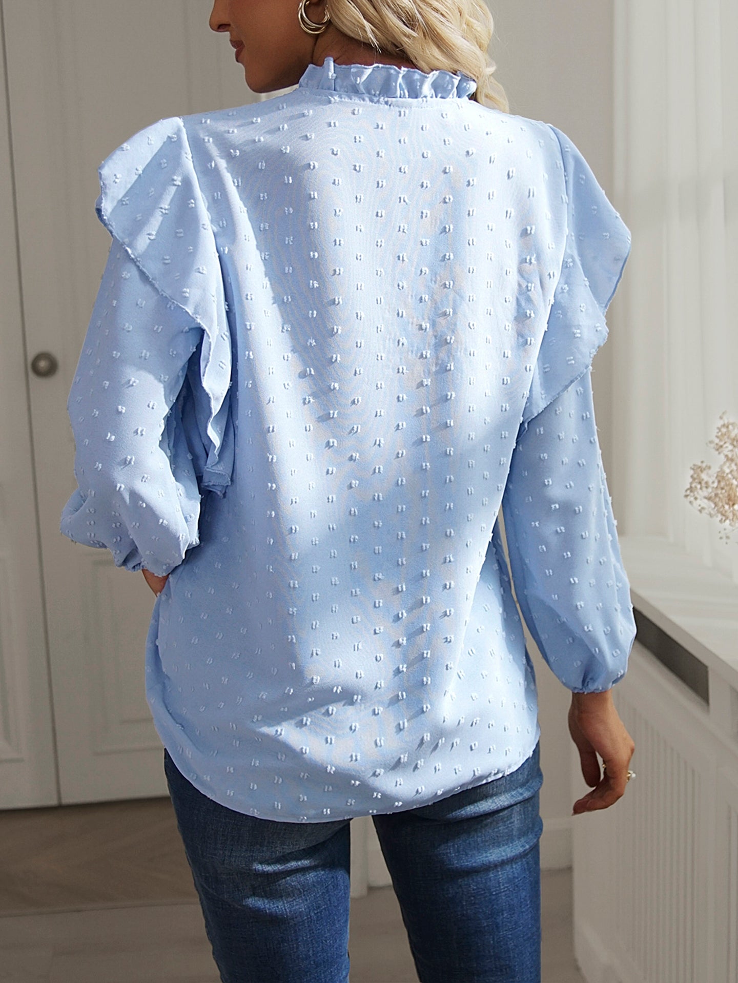 Embroidered Peplum Top