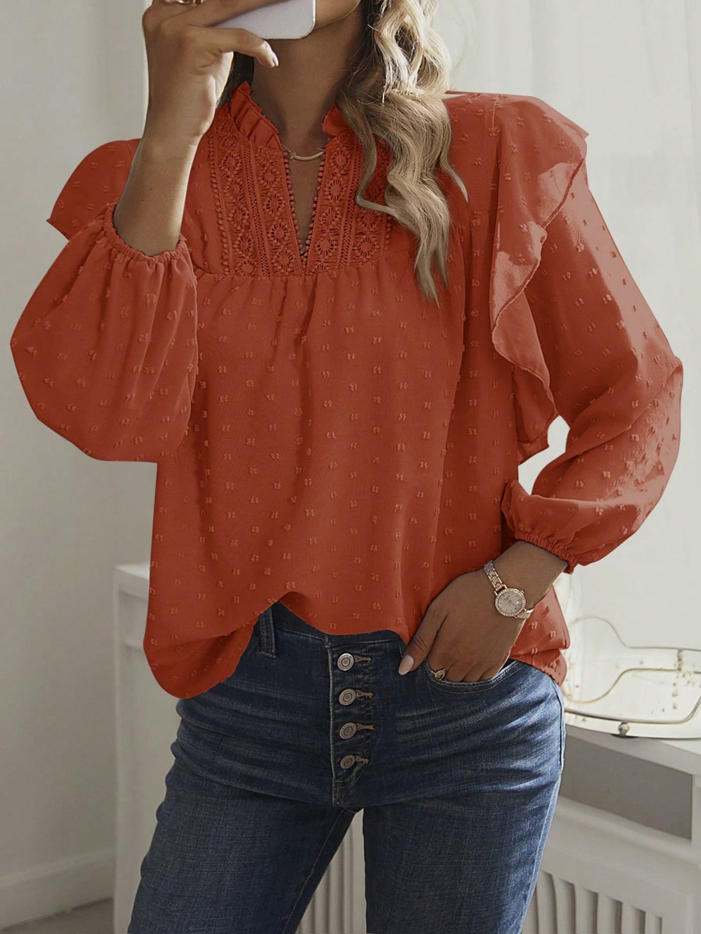 Women Embroidered Peplum Top