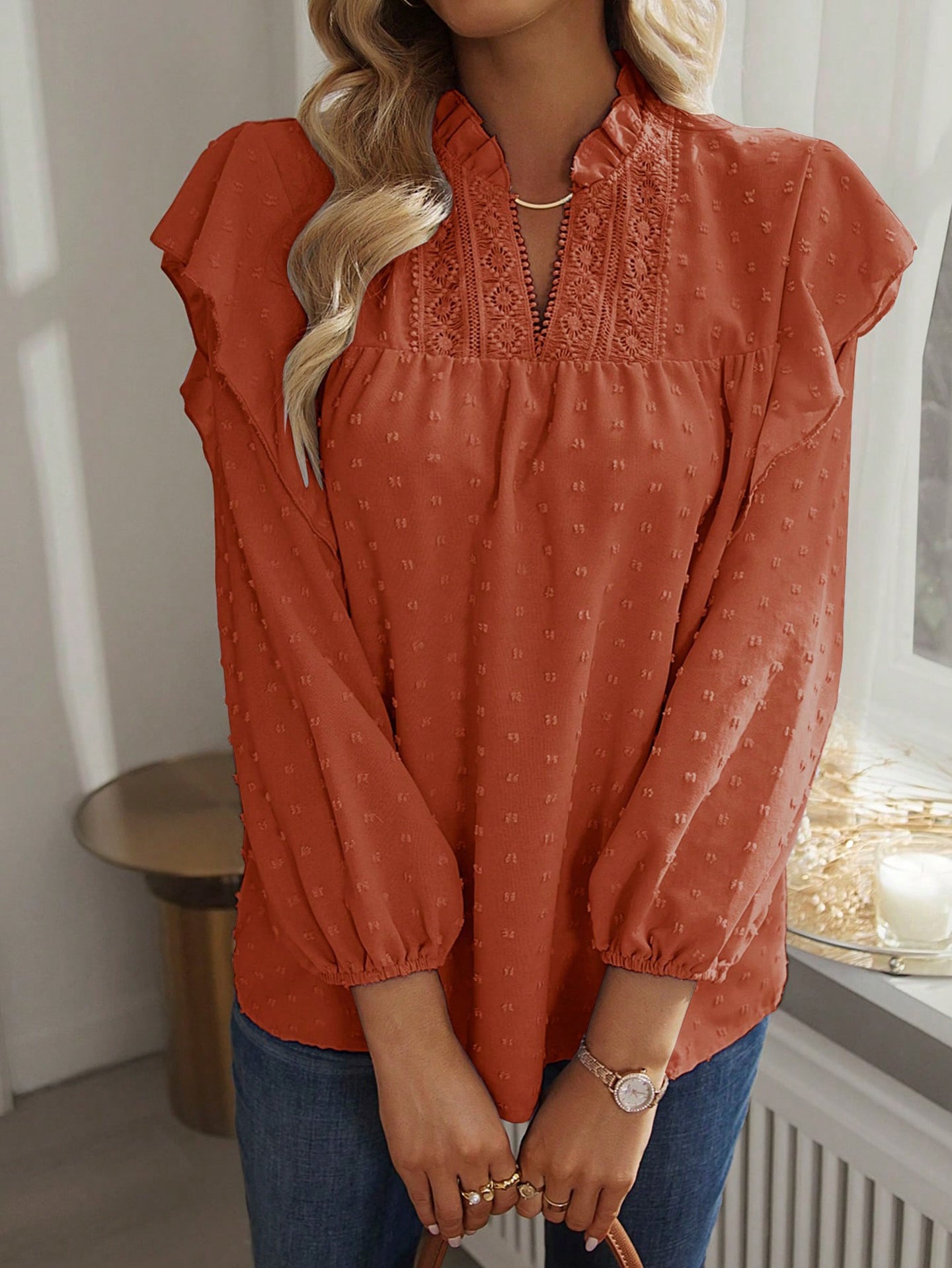 Women Embroidered Peplum Top
